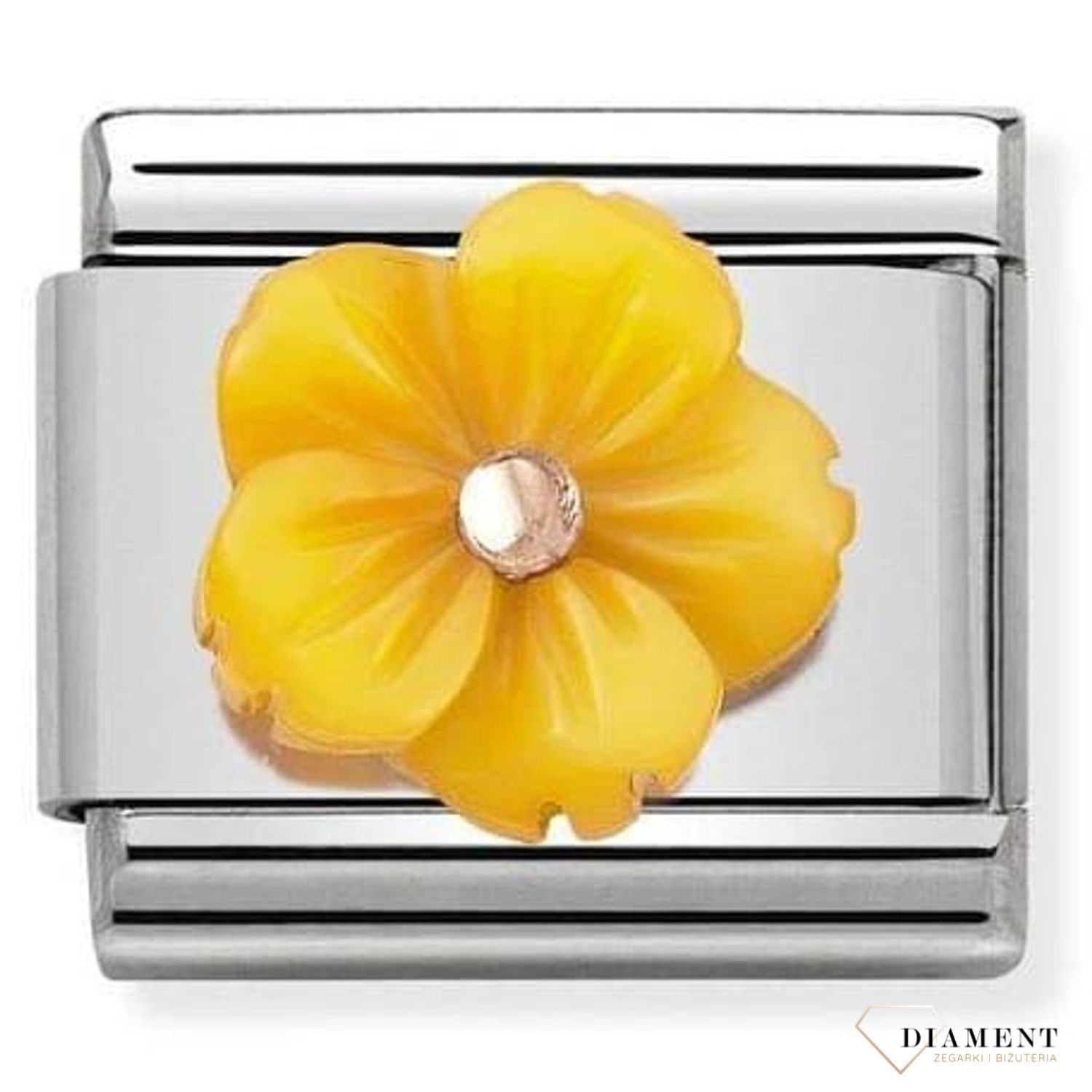 Nomination - Link 9K Rose Gold 'Mother Of Pearl Yellow Flower' 430510 06 biżuteria nomination nomination zawieszki nomination baza.jpg